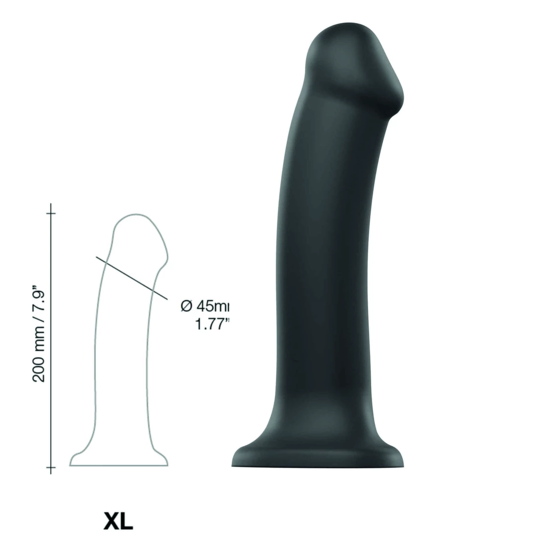 Strap-On-Me Bendable Model Dual Density Czarny XL silikonowy 20cm - Boutique Anelma Strap-On-Me Dual Density Bendable Silicone Model XL Black 20cm