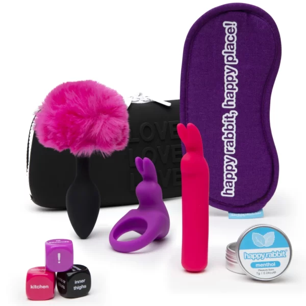 Happy Rabbit Couples Kit 7-Piece USB Rechargeable Set with Storage Case
