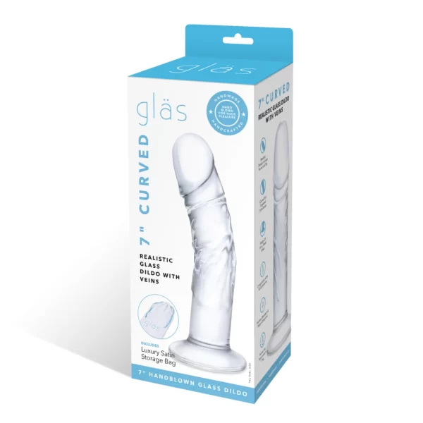 Glas Curved Glass Model with Vein Details 18cm - Transparent