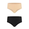 Bye Bra Invisible High Brief XL Double Pack Nude & Black Comfort Fit