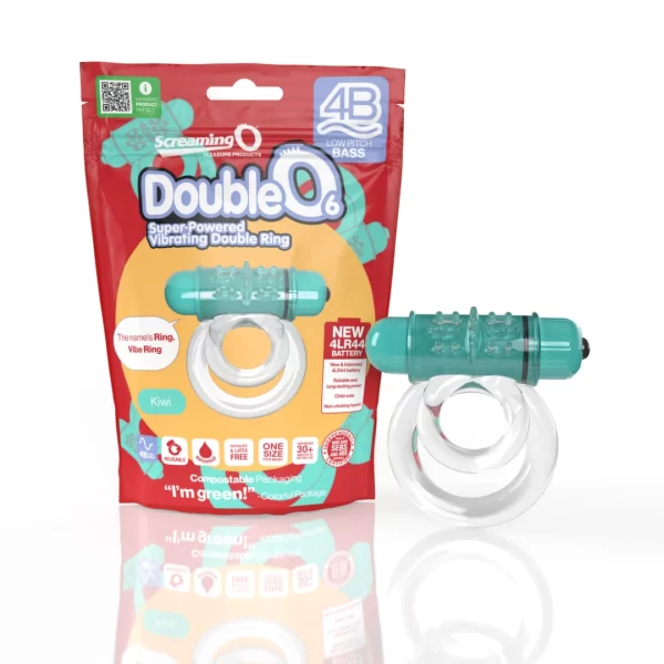 The Screaming O DoubleO 6 Kiwi Vibrating Dual Ring Eco-Friendly - Boutique Anelma The Screaming O DoubleO 6 Kiwi Vibrating Dual Ring Eco-Friendly