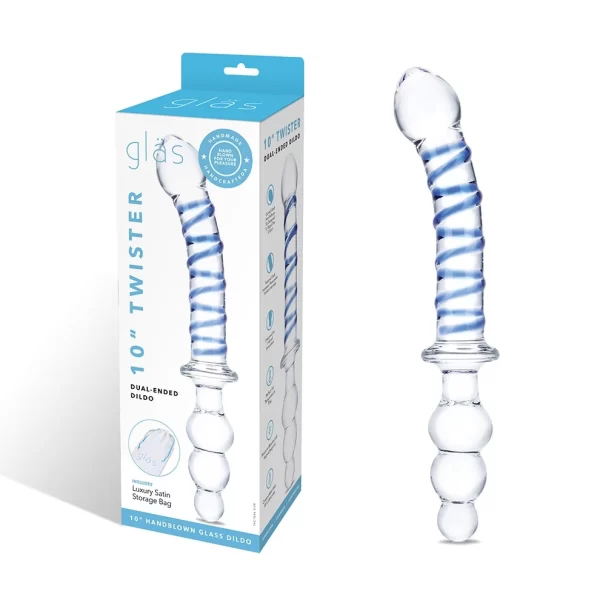 Glas Twister Glass Dual-Ended Intimate Device 23.5 cm Transparent