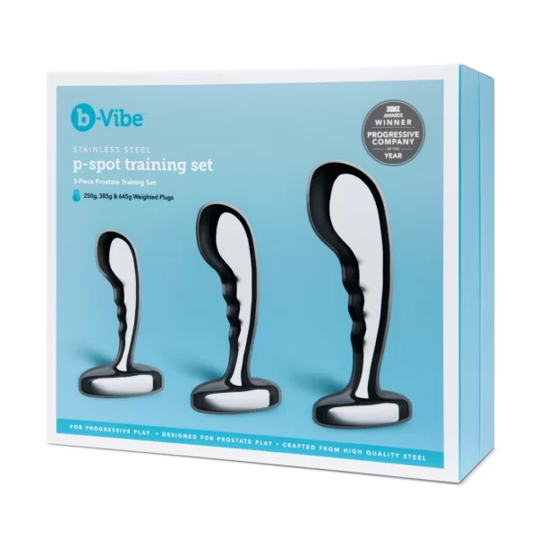 <p><strong>Discover the ultimate in precision and versatility with the b-Vibe Stainless Steel Training Set â€“ 3-Piece Prostate Plug Kit.</strong> Designed for those seeking a high-quality and progressive approach