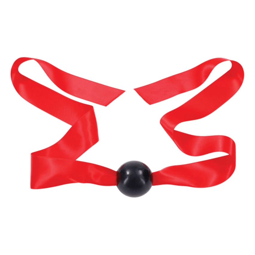Sportsheets S&M Amor Satin Ball Gag Red Ribbon Adjustable 46cm - Boutique Anelma Sportsheets S&M Amor Satin Ball Gag Red Ribbon Adjustable 46cm