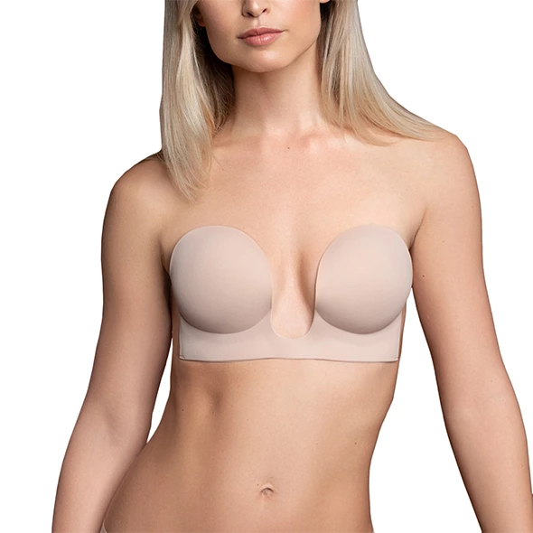 Lingerie Women - Boutique Anelma Bye Bra Seamless U-Style Bra B Nude - samonośny biustonosz z odpinanymi skrzydełkami