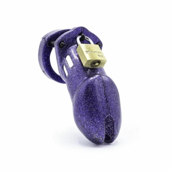 CB-X CB-6000 Guarded Galaxy Glitter Purple Chastity System ABS Kit