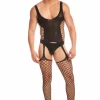 Rene Rofe Galaxy D Menâ€™s Two-Piece Sheer Mesh Set Black L/XL