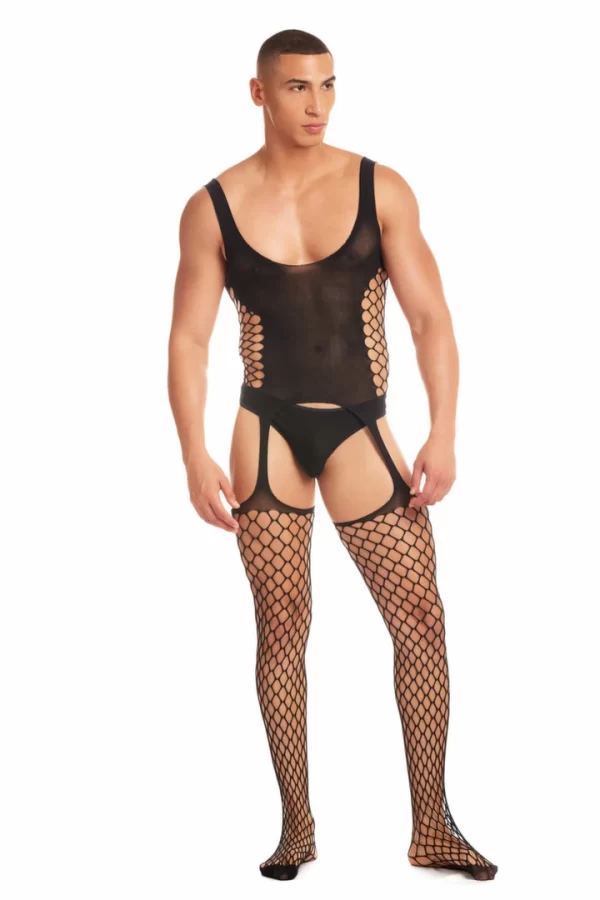 Rene Rofe Galaxy D Menâ€™s Two-Piece Sheer Mesh Set Black L/XL