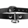 Master Series Black Leather Adjustable Choker with Steel O-Ring - Boutique Anelma Master Series Black Leather Adjustable Choker with Steel O-Ring