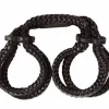 Original Sin Adjustable Rope Cuffs Black 48cm Polypropylene ABS