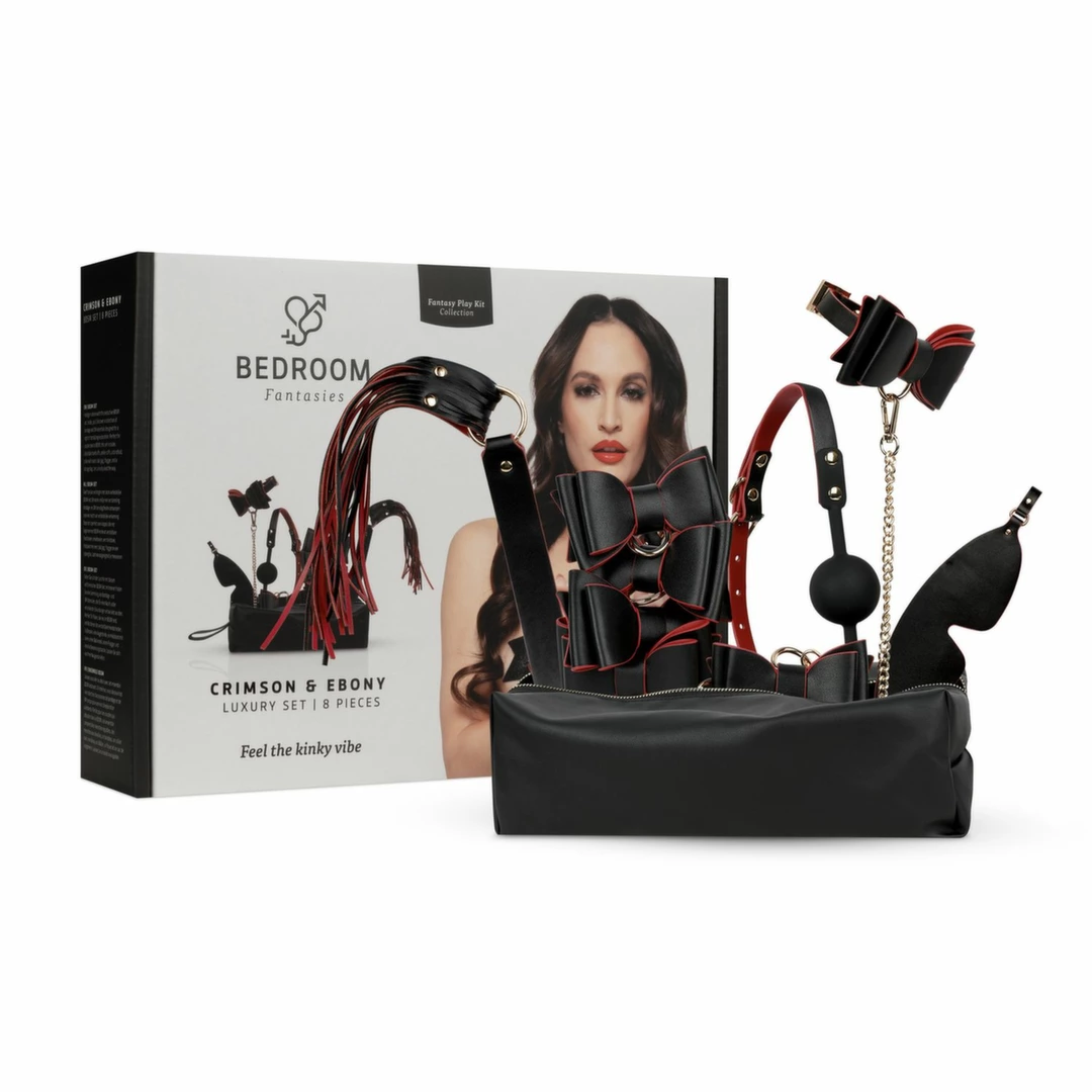 Bedroom Fantasies Crimson & Ebony 8-Piece Premium Restraint Set - Boutique Anelma Bedroom Fantasies Crimson & Ebony 8-Piece Premium Restraint Set