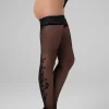 Christine Victorious Stay-Up Stockings Black 15 Denier Floral Design - Boutique Anelma Christine Victorious Stay-Up Stockings Black 15 Denier Floral Design