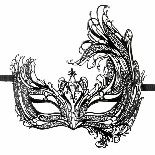 EasyToys Metal Eye Mask Black - Elegant Venetian Design
