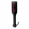 Ouch! Black Leather Impact Paddle with Red Inscription