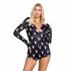 Playboy Slumber Bunny Fleece Onesie Pink - Cozy Loungewear with Logo S/M