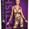 ZADO Leather Harness Set L/XL - Adjustable Premium Black Leather System