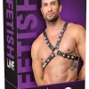 ZADO Leather Chest Harness Black - Adjustable X-Shape