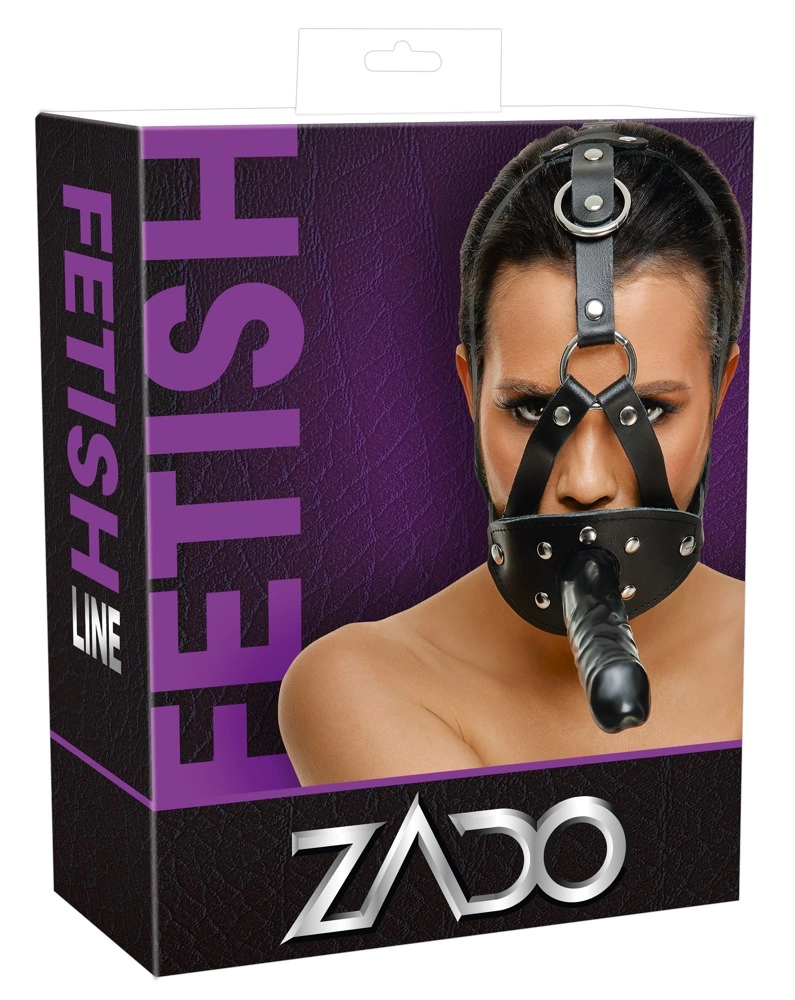 LeatherHead Adjustable Head Harness with Latex Attachment Black/Red 13cm - Boutique Anelma Dildos & dongs