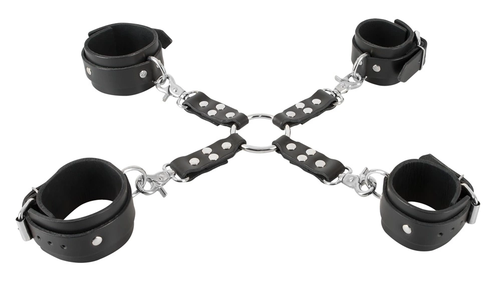 ZADO Zestaw mankietow na rÄ™ce i kostki z połączeniem pierÅ›cieniem - Boutique Anelma <p><strong>Discover the precision and comfort of the ZADO Leather Hogtie Bondage Set</strong> – a meticulously crafted solution for secure and ergonomic restraint. Designed for enthusiasts who value both durability and refined aesthetics