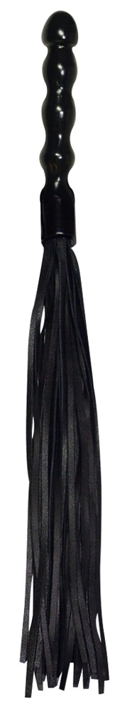ZADO Leather Flogger with Wavy Wooden Handle