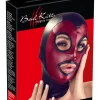 Bad Kitty Head Mask Red & Black Stretch Hood Unisex One Size