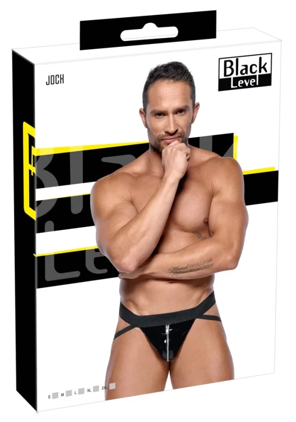 Black Level Vinyl Jock Men S with Silver Zip Detail