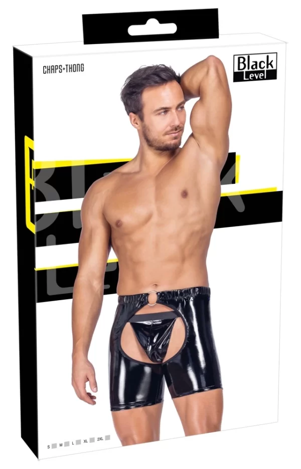 Black Level Vinyl Chaps L - Shiny Black