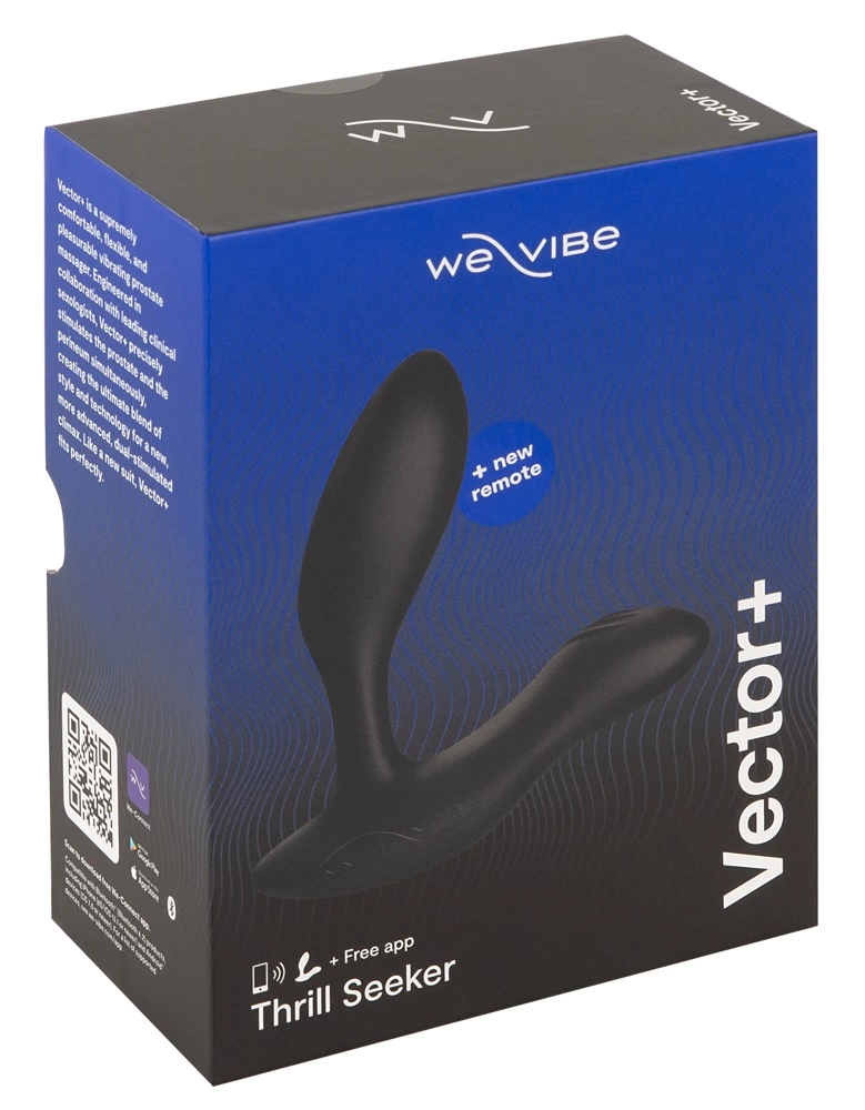 We-Vibe Vector+ Intimate Wellness Device Charcoal Black App-Controlled - Boutique Anelma We-Vibe Vector+ Intimate Wellness Device Charcoal Black App-Controlled