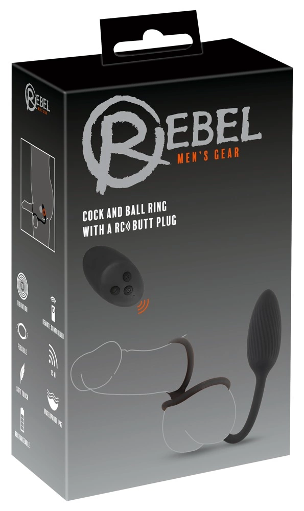 Rebel Power Dual Ring Set with Remote-Controlled Vibrating Plug - Boutique Anelma Rebel Power Dual Ring Set with Remote-Controlled Vibrating Plug