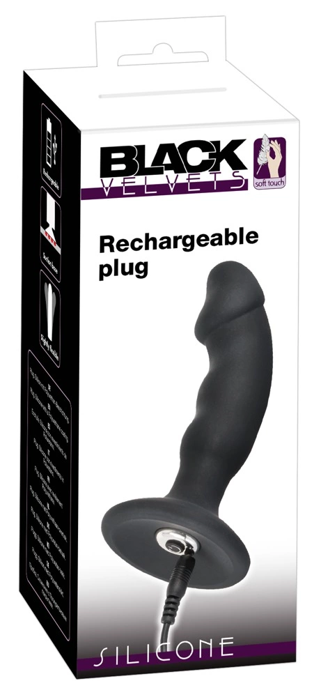 Black Velvets Rechargeable Flexible Intimate Plug 14cm - 7 Modes - Boutique Anelma Black Velvets Rechargeable Flexible Intimate Plug 14cm - 7 Modes