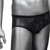 CalExotics Radiance Classic Briefs Black Mesh Rhinestone Accents