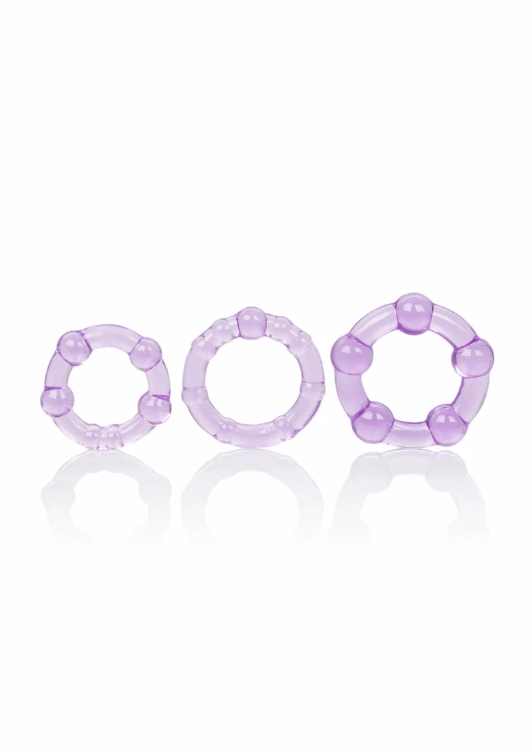 CalExotics Island Rings Zestaw 3 Pierścieni TPR z Wypustkami - S/M/L - Boutique Anelma CalExotics Island Rings Zestaw 3 Pierścieni TPR z Wypustkami - S/M/L