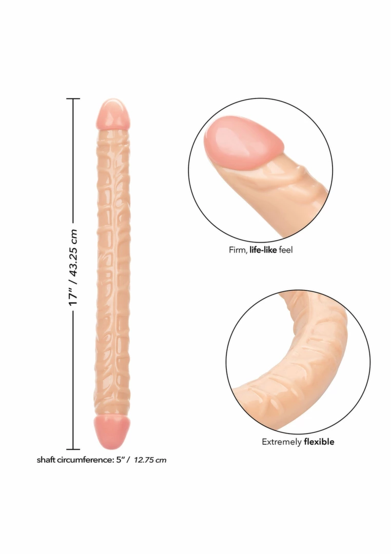 elastyczny 43 cm - Boutique Anelma CalExotics Size Queen Double Dong 17 inch - podwojny model