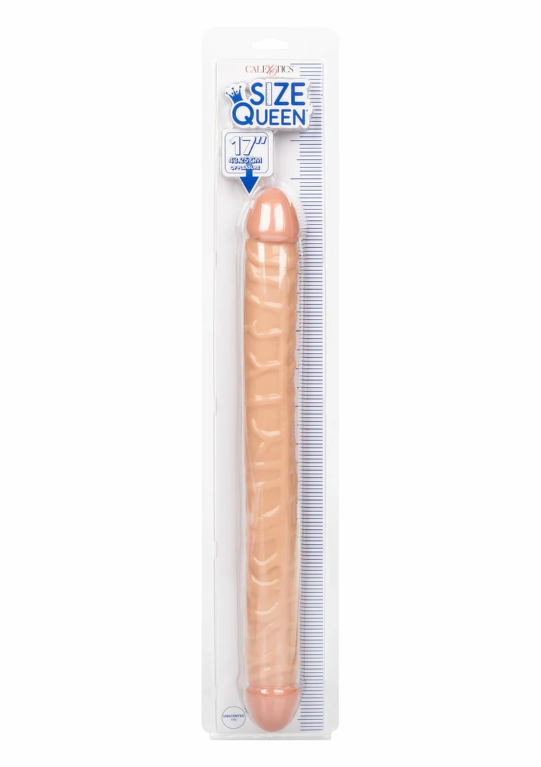 CalExotics Size Queen Double Dong 17 inch - podwojny model - Boutique Anelma Size Queen Double Dong 17 inch Flexible Dual-Ended Model Clear