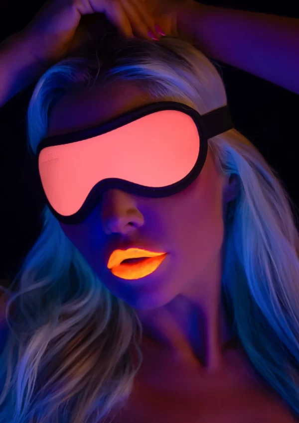 TABOOM Glow in the Dark Blindfold Vegan Leather Adjustable Strap