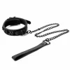 Sinful Collar 1 inch Adjustable Vinyl-Neoprene with Leash Black