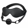 CalExotics Eye Mask & Breathable Silicone Ball Gag Set Black