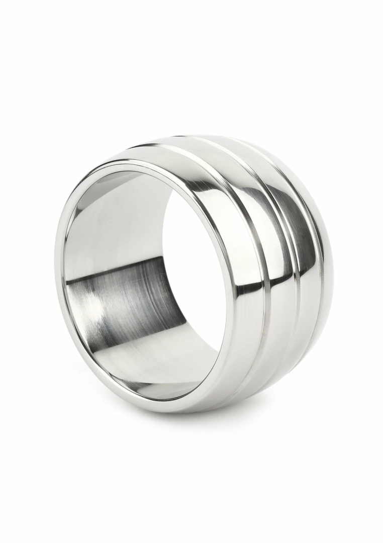 Mr. Steel Oval Barrel C-Ring 45mm Stainless Steel Wide Comfort Fit - Boutique Anelma Mr. Steel Oval Barrel C-Ring 45mm Stainless Steel Wide Comfort Fit
