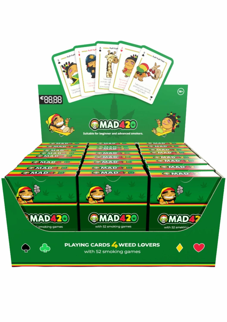 Mad420 Playing Cards 24 szt. - Imprezowa gra karciana z motywem roślinnym funnytoys