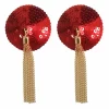 Sequin Nipple Covers with Decorative Gold Chain - Boutique Anelma Sequin Nipple Covers with Decorative Gold Chain