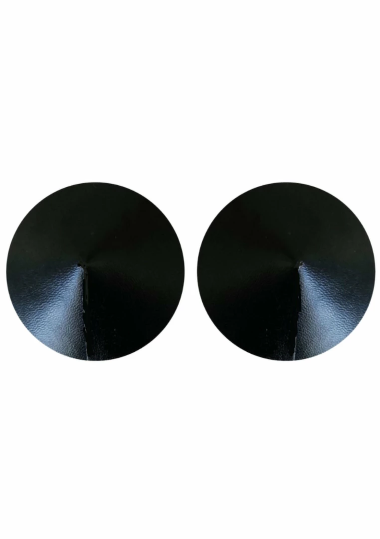 Kinky Diva PU Leather Nipple Covers Reusable Adhesive Black Pasties - Boutique Anelma Kinky Diva PU Leather Nipple Covers Reusable Adhesive Black Pasties