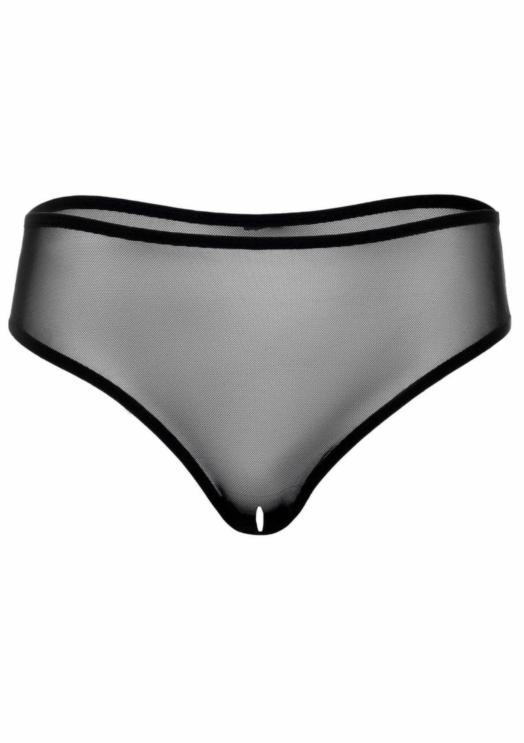 Lingerie Women - Boutique Anelma Alexa majtki z siateczki bezszwowe z otwartym krokiem S/M L/XL czarne