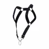 DNGEON Straight Back Harness Adjustable Microfiber Black