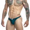 Justin+Simon Classic Tanga Menâ€™s Briefs Soft Breathable Black M