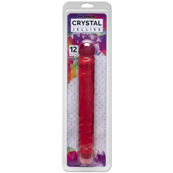 Doc Johnson Crystal Jellies Jr. Double Dong 30cm Flexible Clear Model