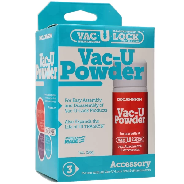 Doc Johnson Vac-U-Lock Powder - White Talc for Attachment Care 28g