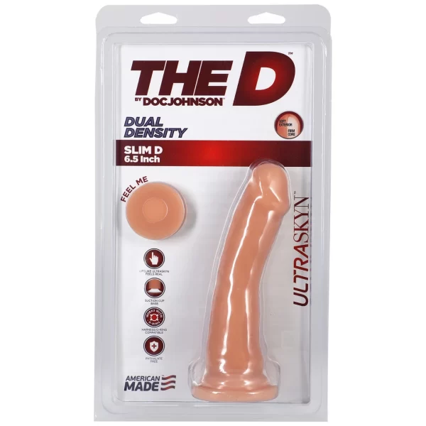 Doc Johnson Slim D ULTRASKYN Dual Density Model with Base 15cm Beige