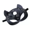 Mapale Faux Leather Eye Mask Black One Size - Sleek Curved Design
