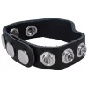 Rock Solid Leather 5 Snap Adjustable Ring - Black