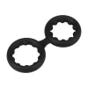 Rock Solid Silicone Double Stamina Ring Black with Metal Beads 36mm